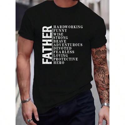 Vatertag Print T-Shirt Herren Kurzarm Freizeit T-Shirt für den Sommer Bequem Atmungsaktiv und Stilvoll Geschenk für Väter