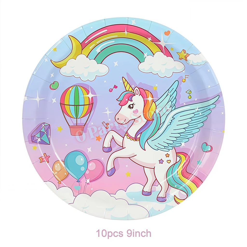 Kids Girls Unicorn Birthday Party Decoration Tableware Kit Plate Cup Unicorn 3D Balloons Party Favors Baby Shower Supplies Gifts