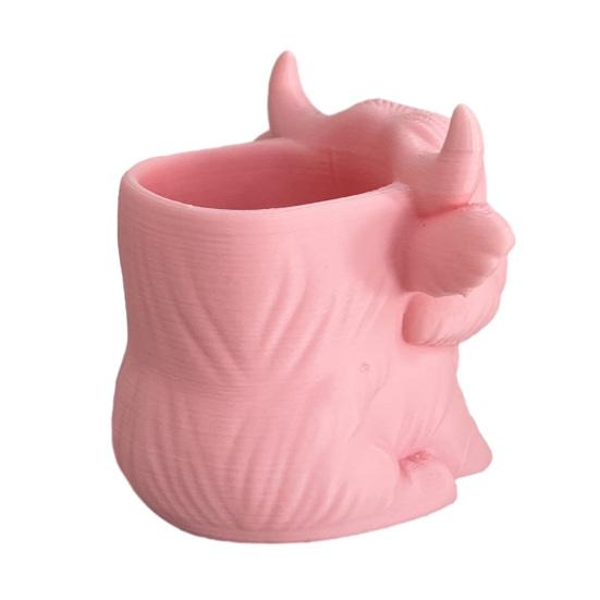 Highland Cow Pen Holder Cute Desk Organizer for Office Dorm Home Multipurpose Makeup Brush Cup Farmhouse Vanity Accessory Gift for Cow Lovers