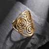 Stainless Steel Adjustable Triskele Rings Celtic Knot Spiral Amulet Rings for Women Triskelion Irish Jewelry Christmas Gift