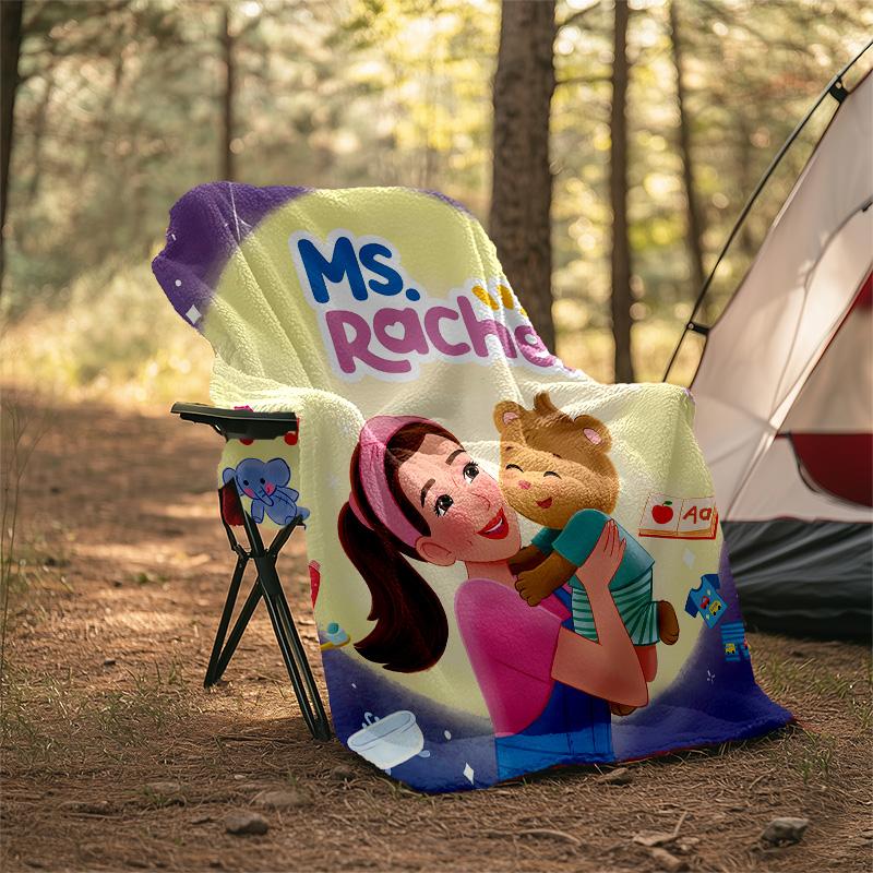 1pc Ms Rachel4 Theme Blanket - Digital Print, Polyester, Cozy for All Seasons, Perfect for Outdoor, Camping, and Travel