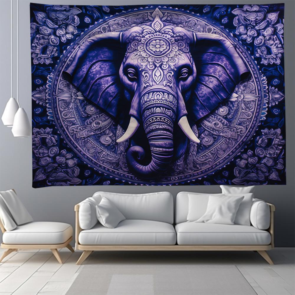 Elephant Series Room Tapestry: Animal Design Wall Hanging for Living Room Decor