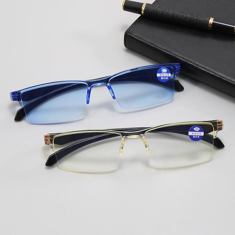 Smart Automatic Zoom Reading Glasses Rimless Ultralight Anti Blue-ray Spectacle Radiation Protection Blue Light Glasses Unisex