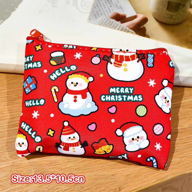 

1/4Pcs Cute Mini Christmas Coin Purse Portable Lipstick Earphone Protector Cover Creative Cartoon Storage Bag Kids Gifts