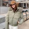 Thickened winter cotton-padded clothes women's short design sense hooded annual fashion cotton-padded jacket new big fur collar