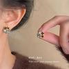 Colorful Crystal Beaded Flower Stud Earrings - Cute Korean Style Women's Jewelry