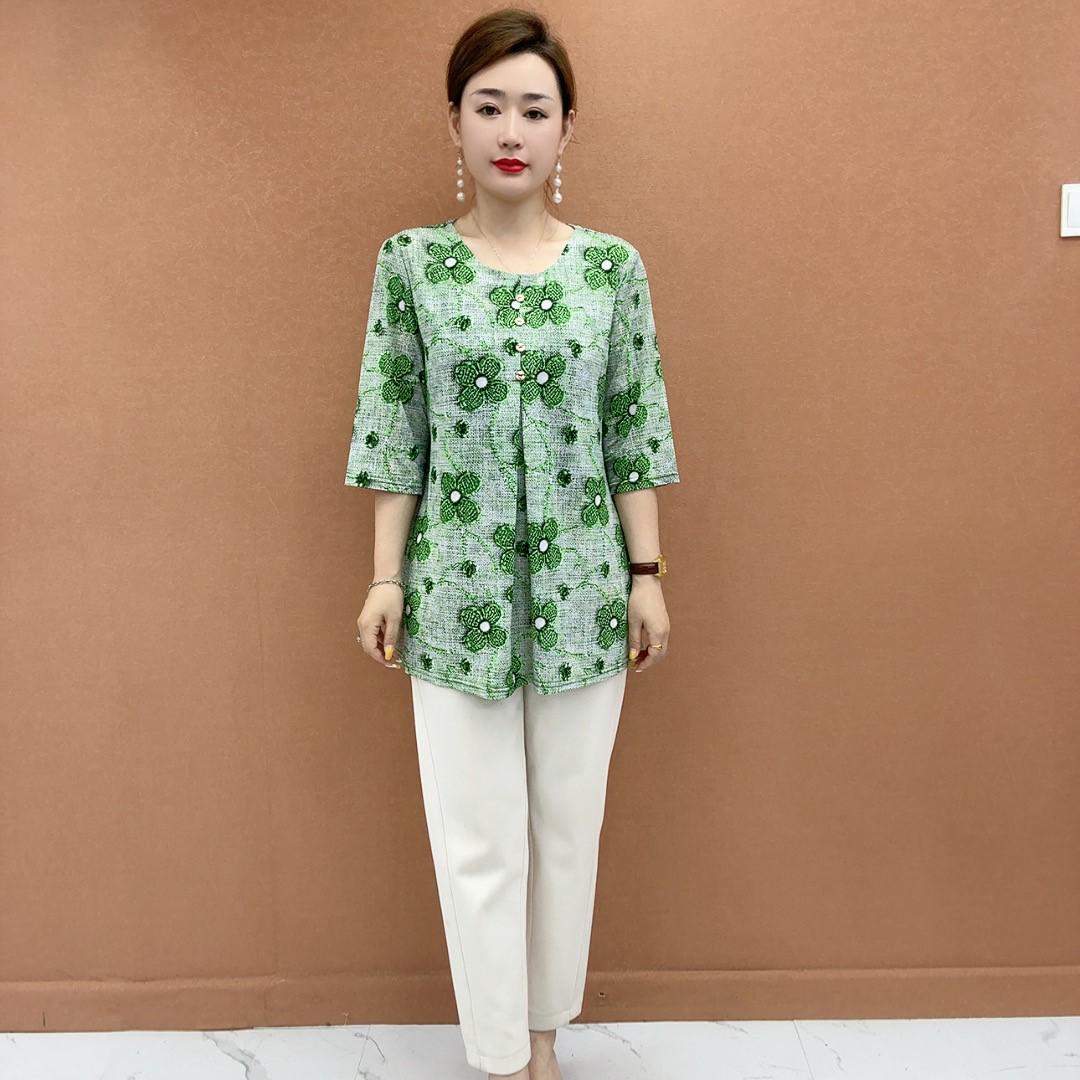 Women s 2026 Summer Luxury Anti-aging Stylish Top 2XL зелёный