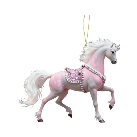 Horse Pendant 2D Acrylic Realistic Horse Decoration Christmas Ornament with Hanging Loop Equestrian Lovers Holiday Decor