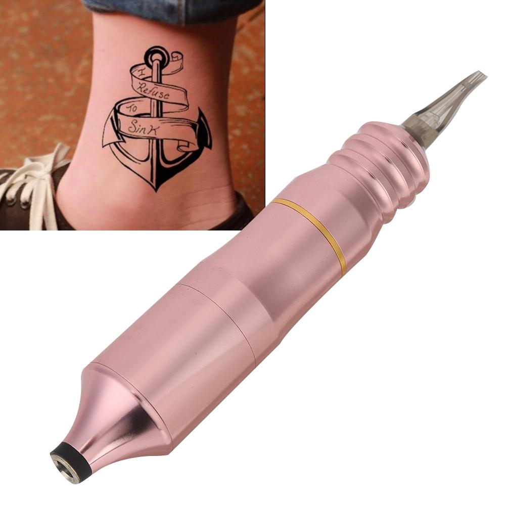 Professional Electric Tattoo Pen Shader Rotate Strong Motor Tattoo Machine (Pink Pointed Head)