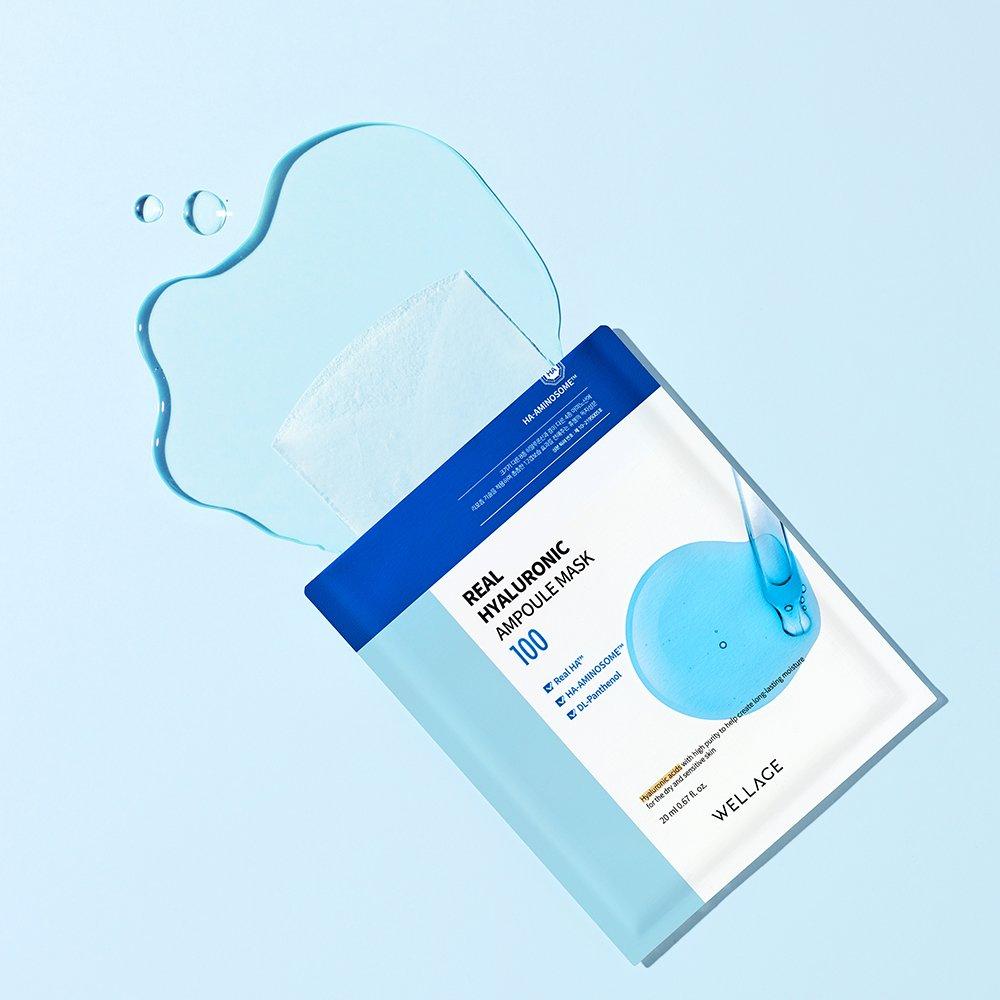 WELLAGE Real Hyaluronic Ampoule Mask 1 sheet x 30