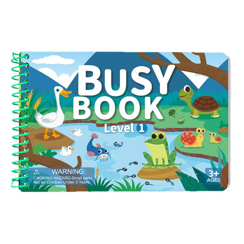 Travel-Friendly Busy Book for Kids with 4 Cartoon Themes for Quiet DIY Sticker Fun