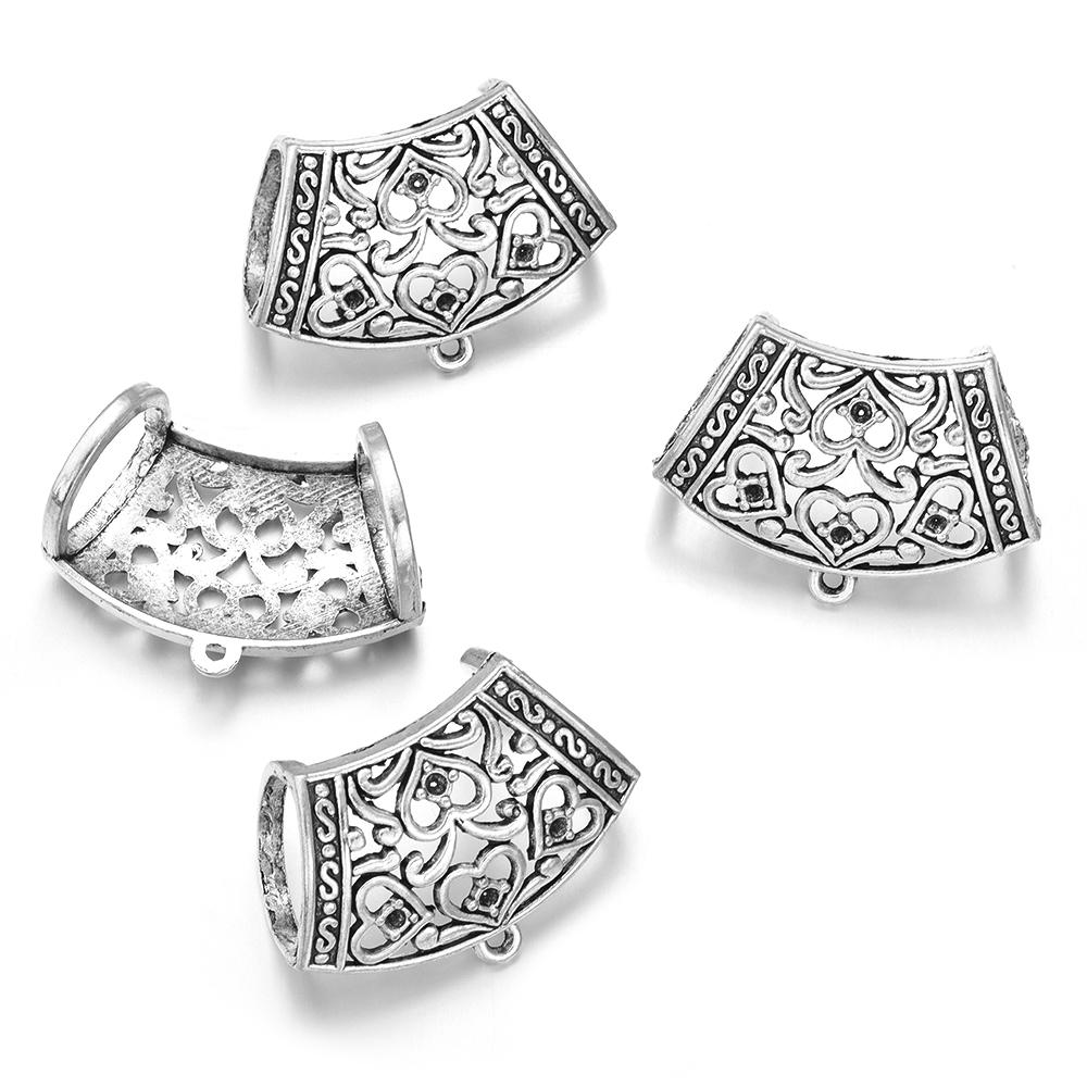 5pcs/lot Antique Silver Color Hollow Pendant Charm For Jewelry Making DIY Necklace Bracelets Bag Clothing Charm Accessories