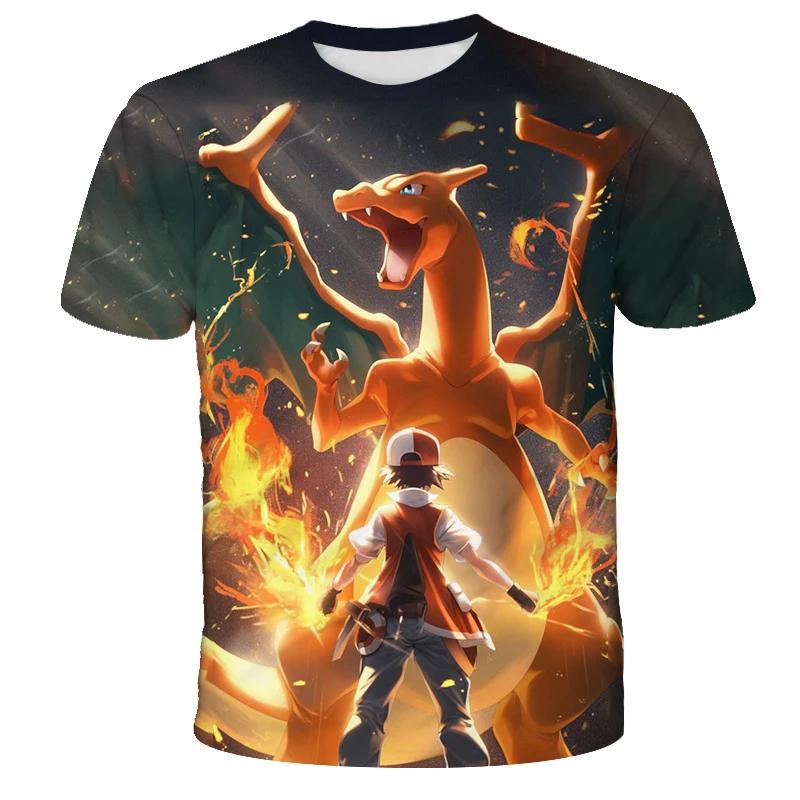 Fashion Anime Pikachu Cool Casua Children 3D Print T-shirt Pokemon Boys Girls 100