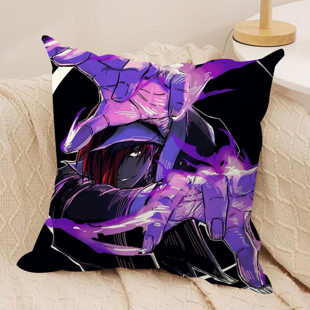 K-KOF TheKing of F-Fighter Cushion Cover Silky Short Plush Double-Sided Printed Pillow Case for Sofa All Seasons Home Decor Gift