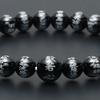 Buddhist Altar Shop Takita Shoten Speziell ausgewähltes Armband, Gebetsperlen, Herz-Sutra-Gravur, Armband aus schwarzem Onyx, 8 mm Perlen, Gebetsperle, Gebetsperle