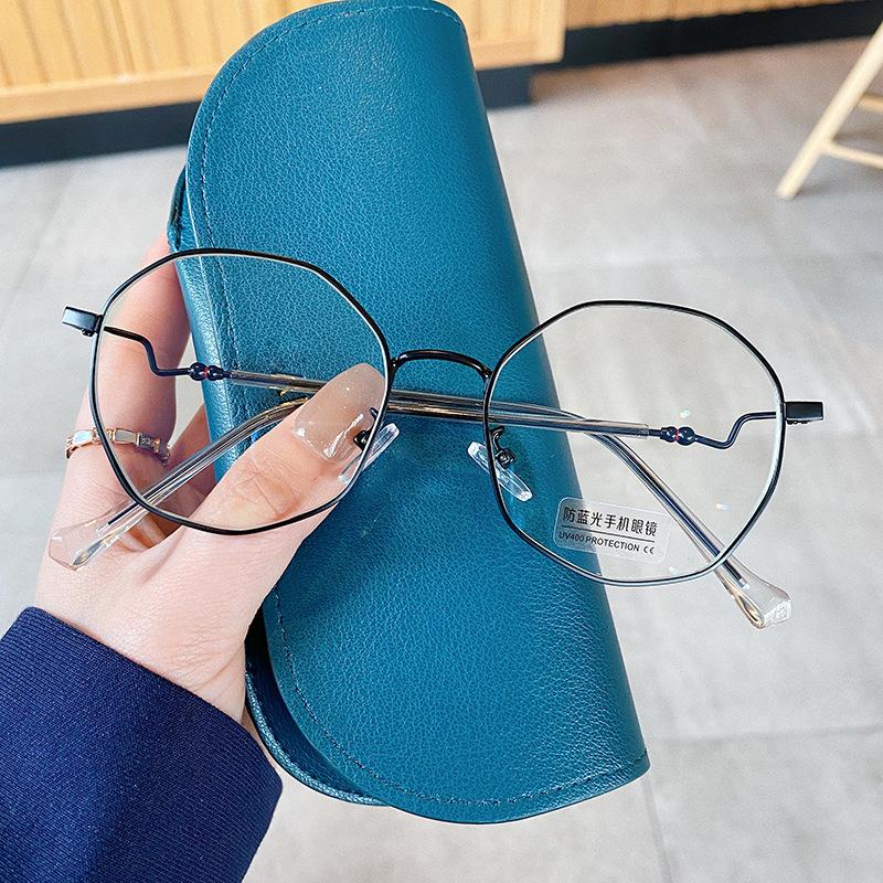 New Stylish Women'S Glasses Frame Polygon Shape Anti Blue Light Eyeglass Frames Creative Design Computer Glass