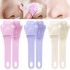 Soft Silicone Facial Cleansing Brush 2 in 1 Silicone Face Mask Brush & Face Scrubber For Exfoliating Massaging Remove Blackhead