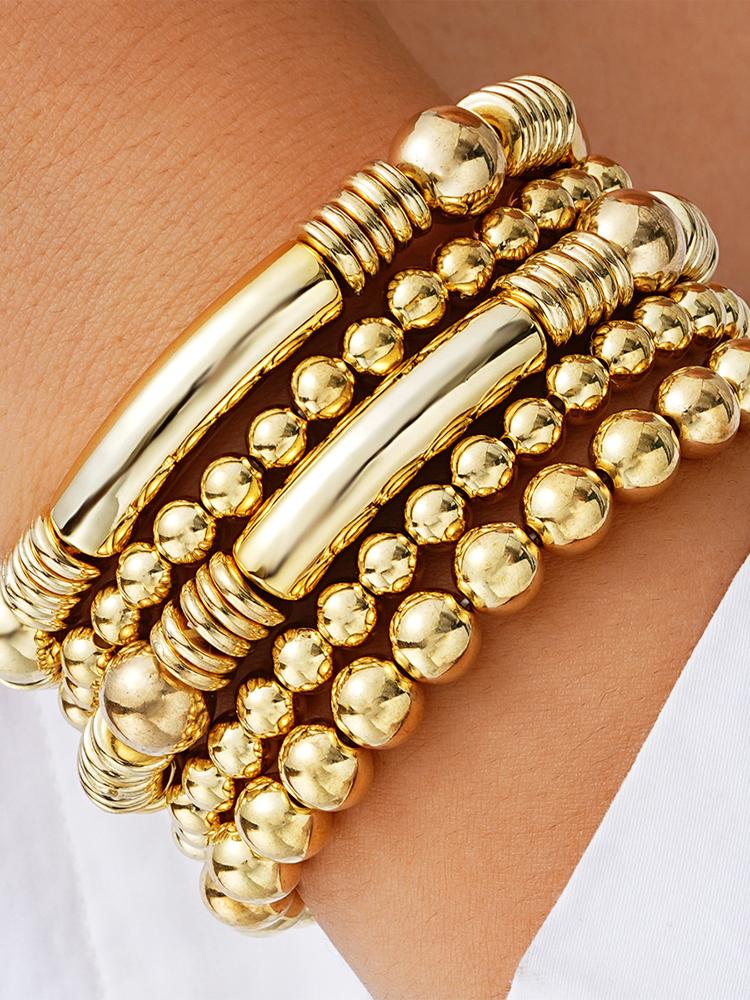 Set di 7 Braccialetti Minimalisti Vintage con Perline per Donna Moda Eleganti Braccialetti Fatti a Mano Gioielli per Uso Quotidiano Feste Vacanze Regali