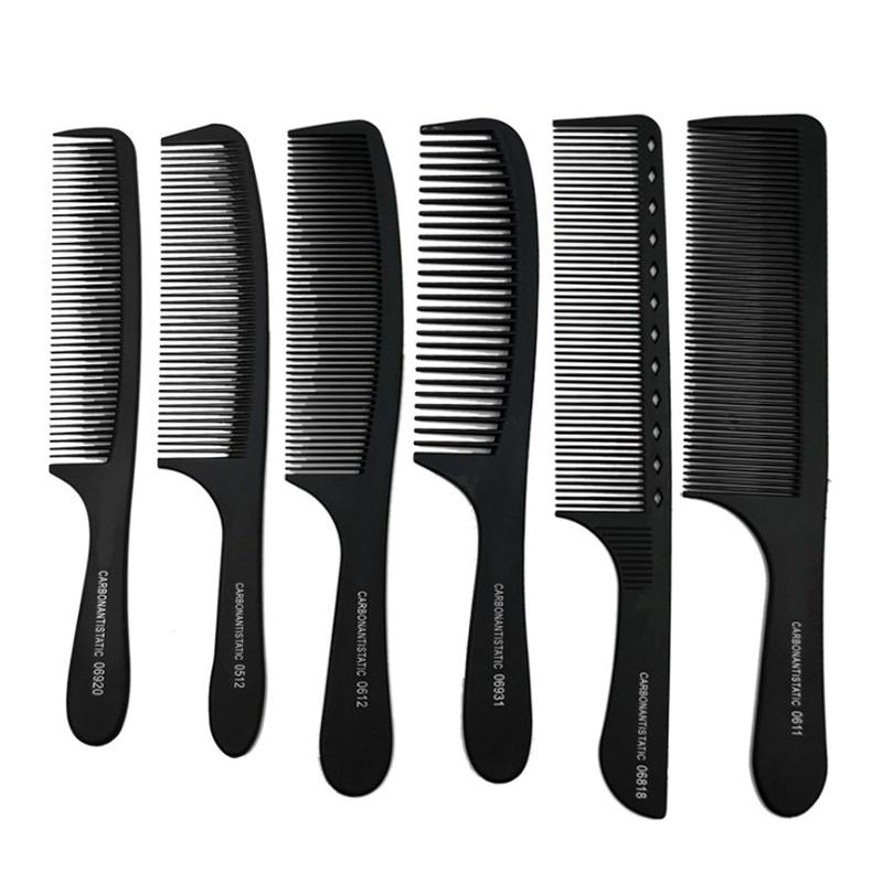 2Pcs Black Hair Salon Comb Hairdressing Carbon Comb Antistatic And Heat Resistan