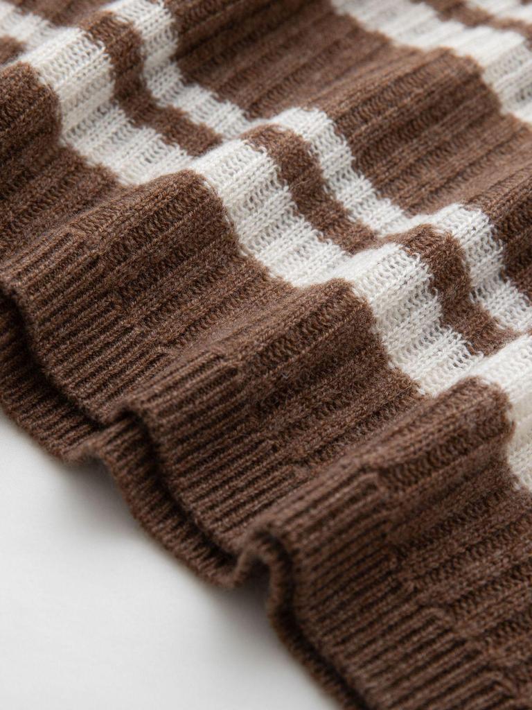 Women's Striped Cashmere Sweater: 2025 Autumn/Winter Loose Fit, Soft Lazy Style Top