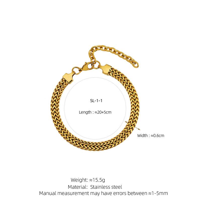 Custom Stainless Steel Fashion Chain Link Bracelets 14k 18k Gold Plated Bracelet & Bangles for Women