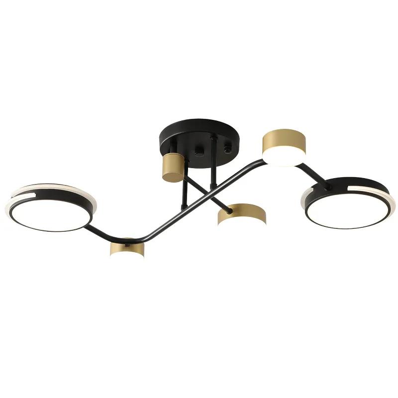 Modern LED Chandeliers For Living Room Kitchen Bedroom New Black Gold Frame Ceiling Hanging Lamp Dropshipping Indoor Lighting