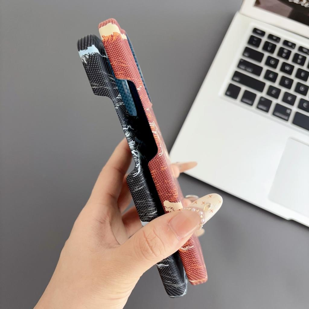 Applicable to Xiaomi 17TPro ultra-thin mobile phone case, ocean wave carbon fiber pattern 15T half pack, magnetic suction simple skin feeling protec