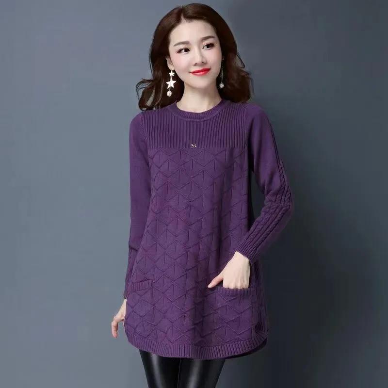 Women Autumn Long Pullover Sweater Long-Sleeved Bottoming Shirt Knitwear Sweaters Lady Tops