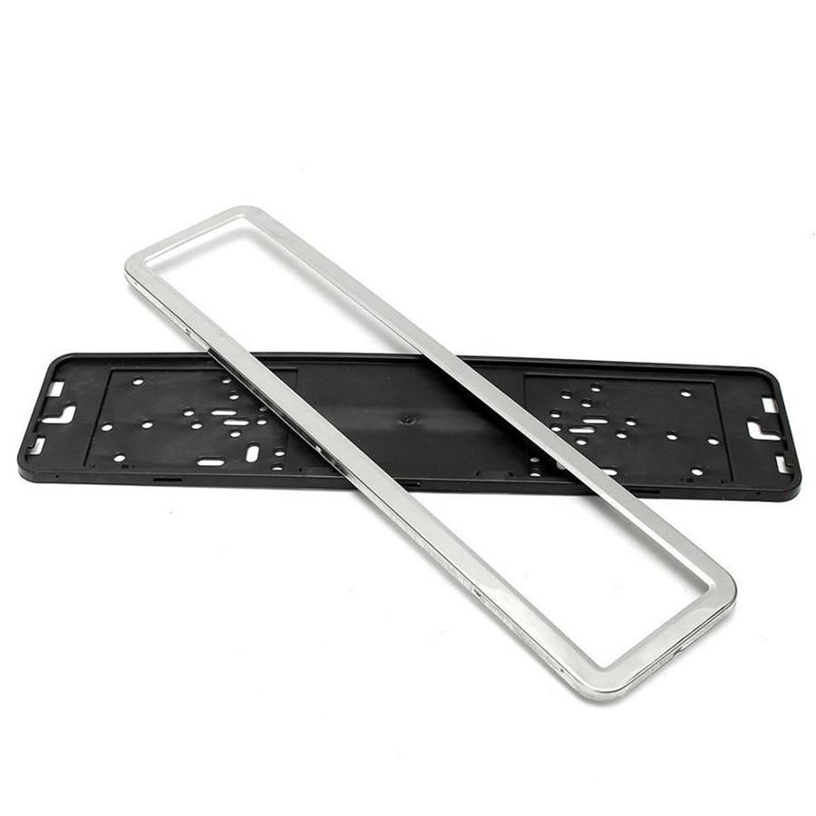 Universal Car European Russian License Plate Frame Number Stainless Steel 8K
