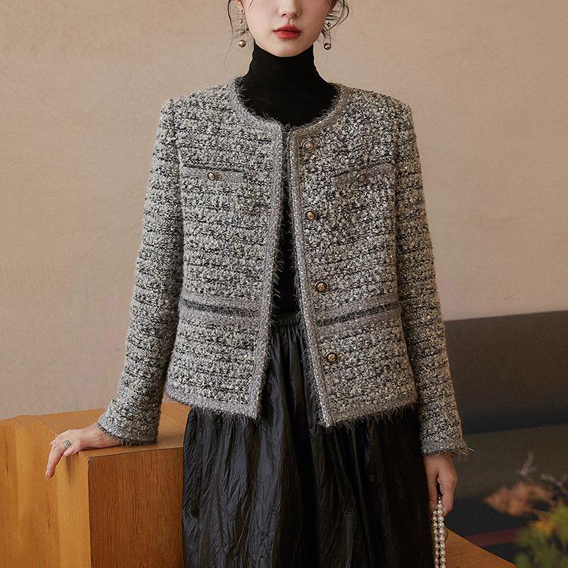 Women's French Bouclé Jacket, Fall/Winter 2025 Arrival, Elegant Woven Style