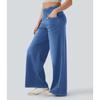 Nuovi Jeans Larghi Elasticizzati a Gamba Larga a Vita Alta Primavera ed Estate, Jeans da Donna e Pantaloni Lunghi a Gamba Larga Snellenti e Aderenti
