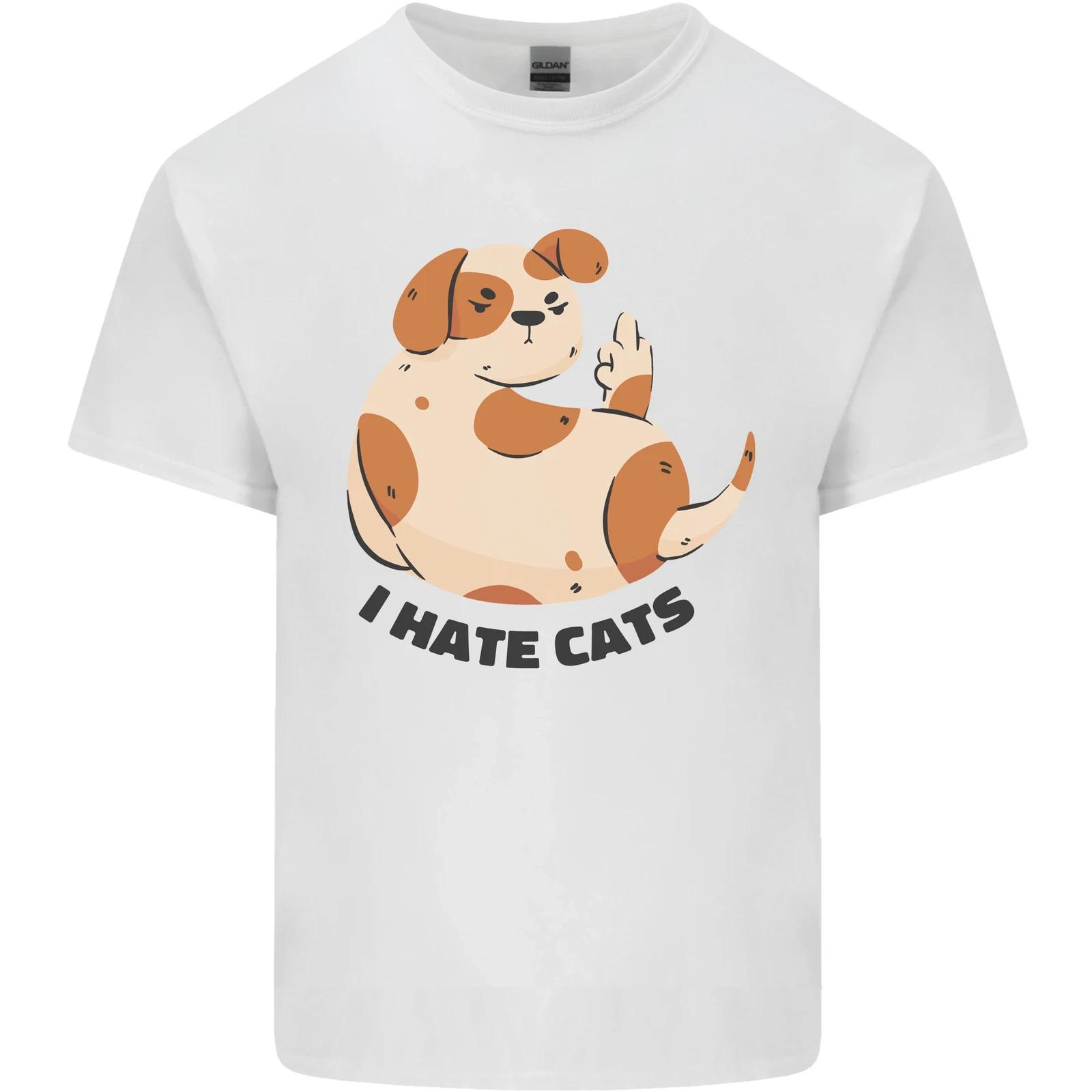 Dog I Hate Cats Funny Kids T-Shirt Childrens M