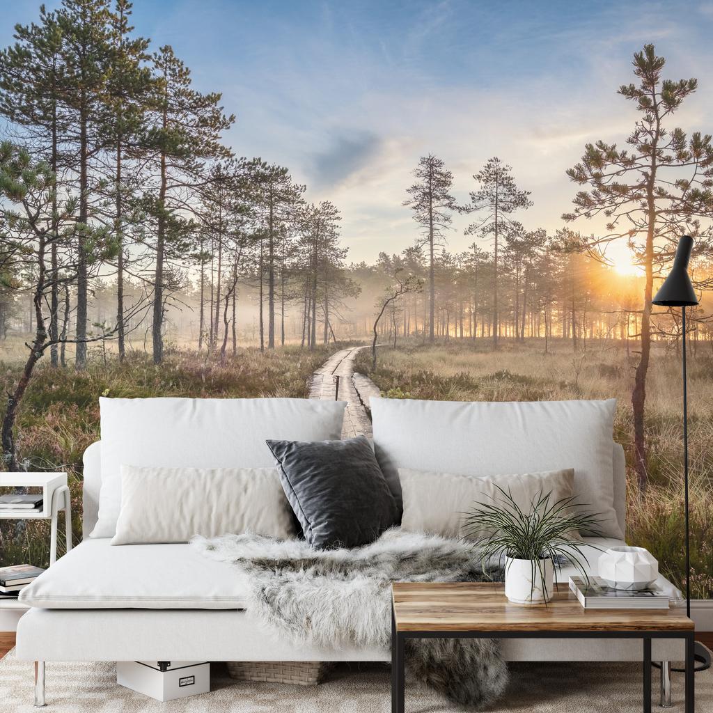 Photomural Wooden Path In The Forest Washable Fleece 416x254