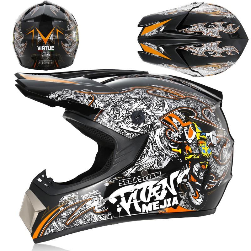 Lightweight Full Face Off-Road Helmet ATV Dirt Bike Mountain Cycling With 3 Accessory Kit