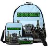 Hip Hop Popolare Divertente Zoonomaly Stampa 3D Set 3pz Zaino Scolastico per Studenti Zaino per Laptop Zaino a Spalla Inclinata Astuccio