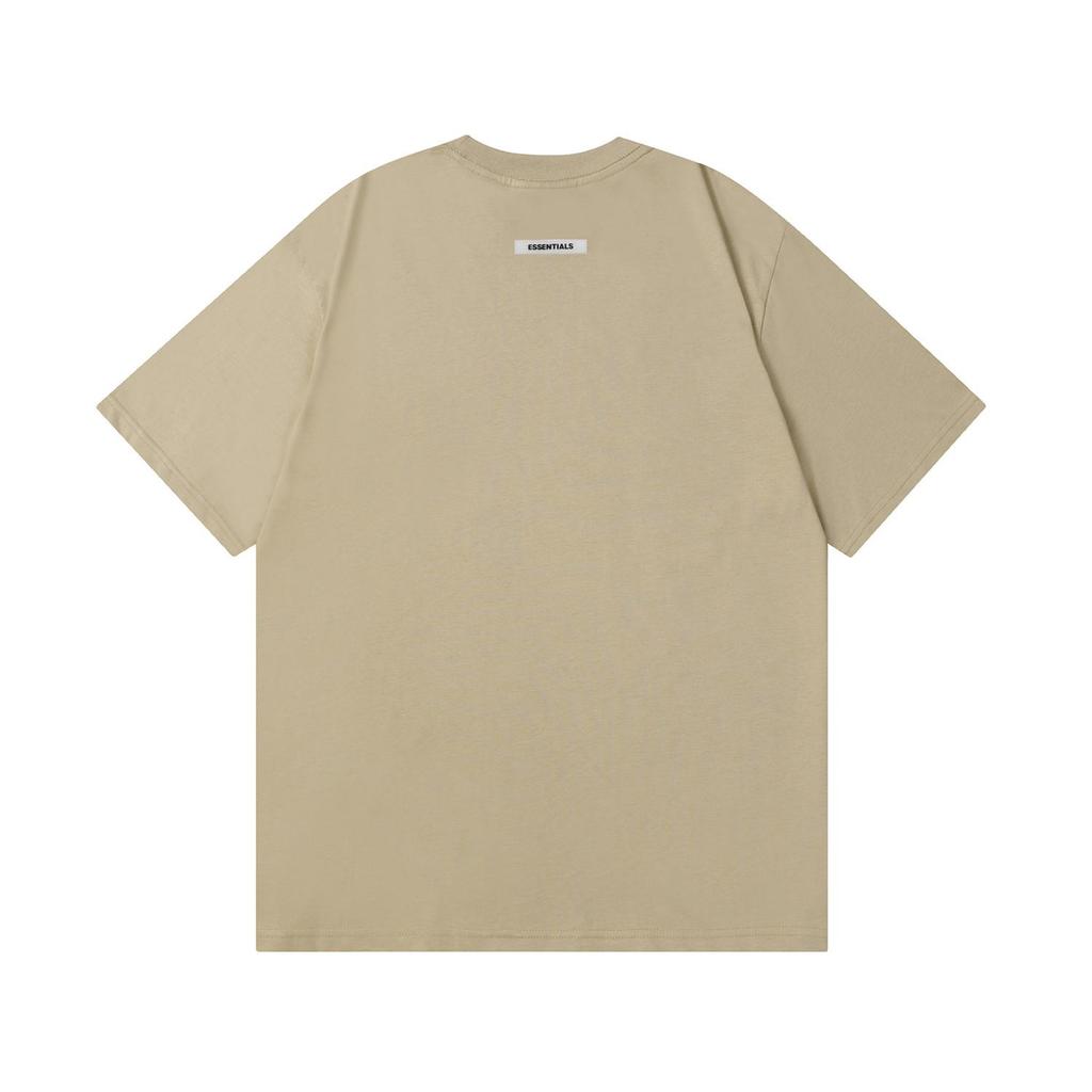 Essentials T-Shirt for Men's Pressed Glue Letters Loose Round Neck High Street Fashion Men and Women Short Sleeves T-shirts