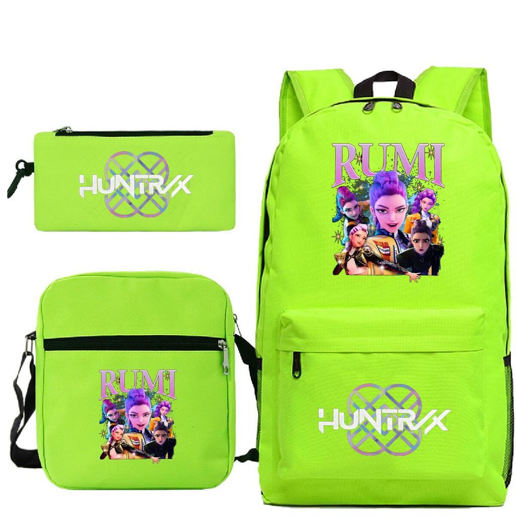 Animation Cartoon Grund- und Sekundarschüler Schultasche Kinderrucksack Freizeit Federmäppchen Umhängetasche Dreiteiliges Set