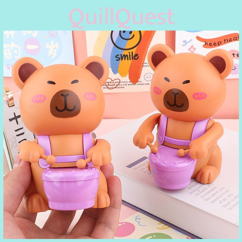 Capybara Toy Drum With Spring Mechanism For Early Childhood Learning And Sensory Development