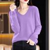 Pullover Sweaters For Women V Neck Soft Lightweight Loungewear Breathable Loose Fit Long Sleeve Travel Sweater Tops