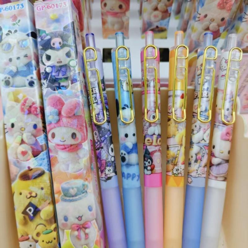 36Pcs/Lot Sanrio  Press Gel Pen Cute 0.5Mm Black Ink Neutral Pens Office School Writing Supplies