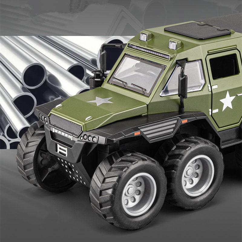 1/32 Siberia Conqueror Shaman 8*8 Tyre Alloy Car Model Diecast Metal Toy Police Off-road Vehicle Car Model Sound Light Kids Gift