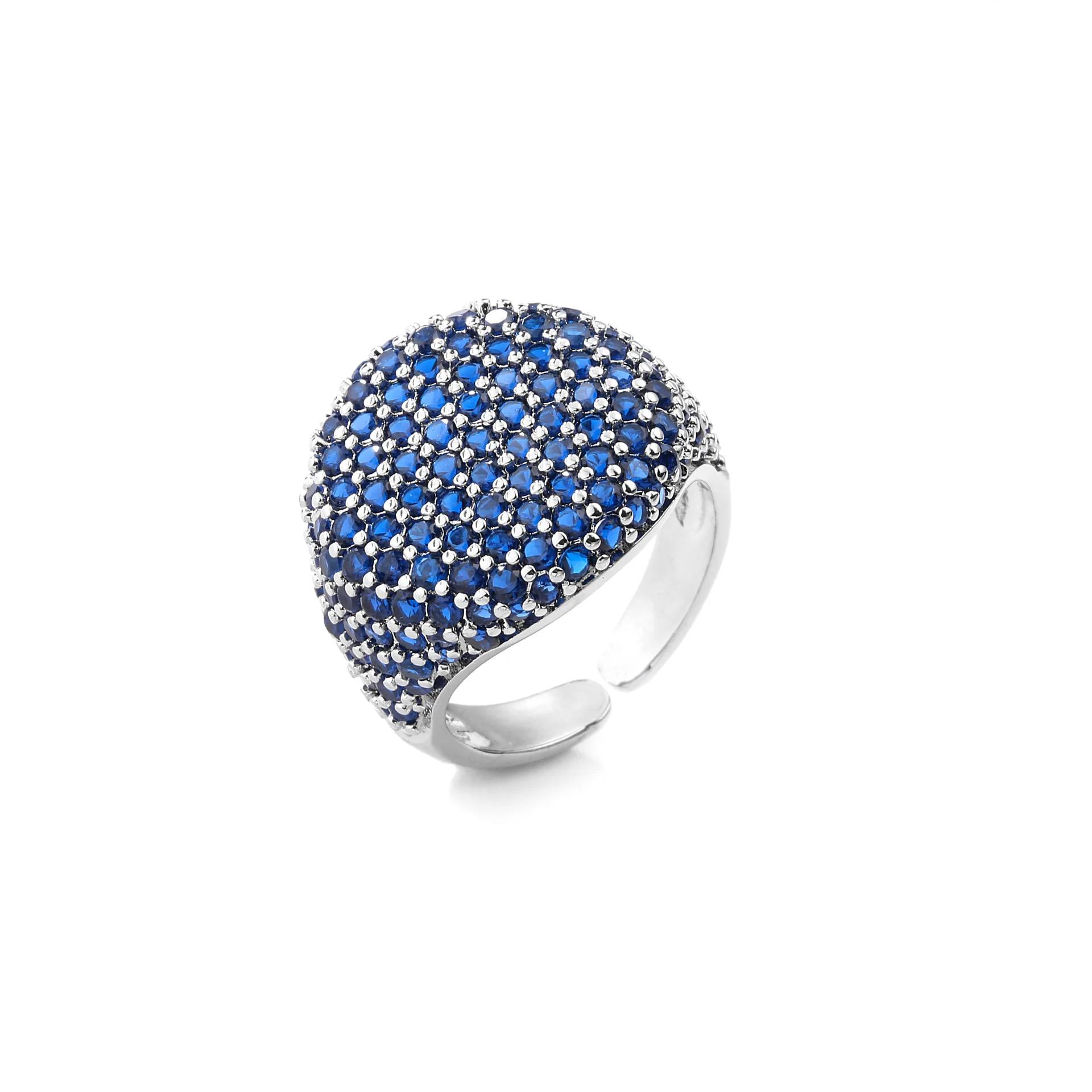

Luxury Full Zircon Shiny Stainless Steel Wide Opening Rings for Women Charm Gold Color Crystal Finger Jewelry Wedding Gift