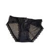 Women's French Retro White Satin Lace Thongs - Mid-Low Waist, Sexy Mesh Design