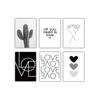 Scandinavian Style Love Poster Black and White Canvas Painting Cactus Wall Pictures For Living Room Nordic Decoration Home Art