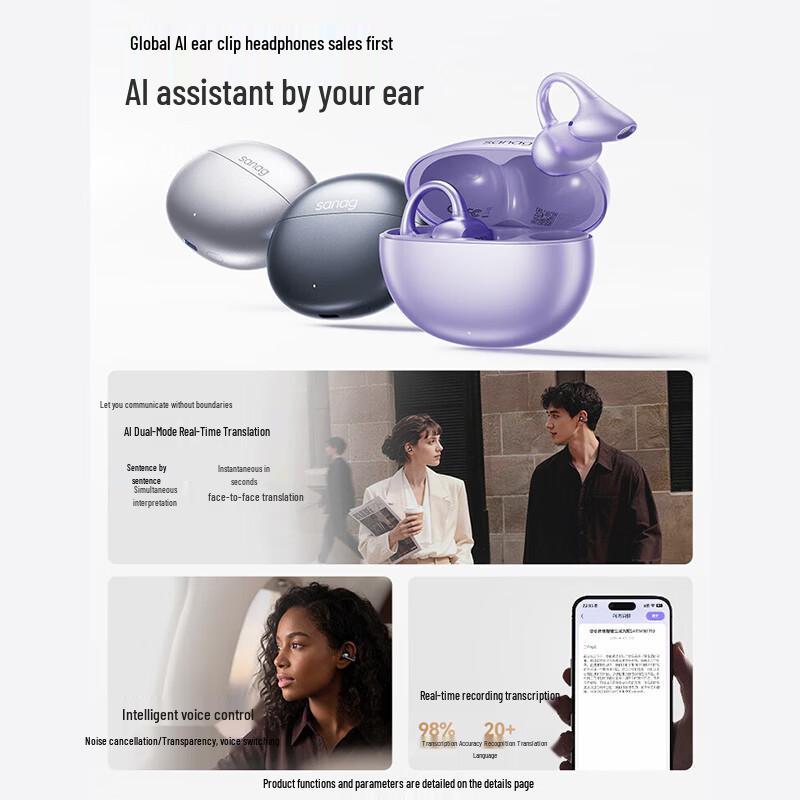 Sanag ANC Clip Open-Ear Bluetooth Earbuds