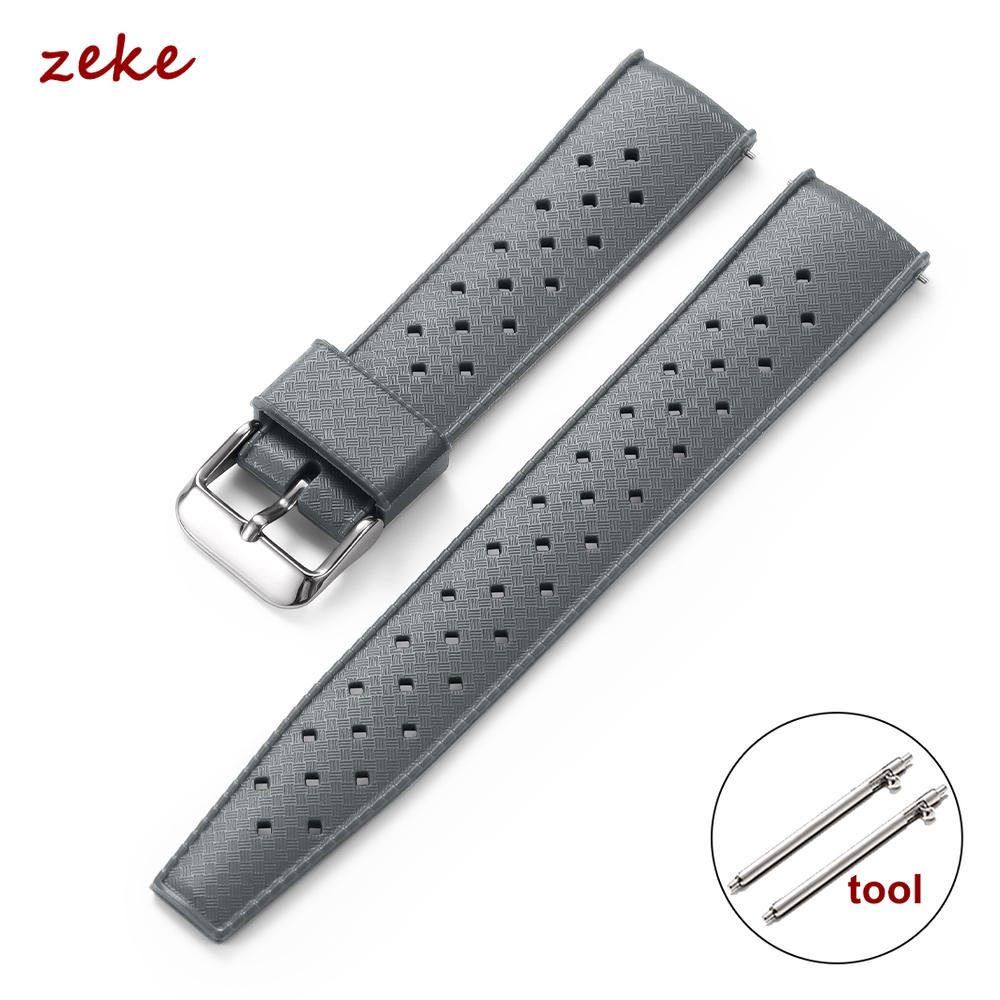 Cinturino per Orologio in Silicone Tropicale con Rilascio Rapido 20mm 22mm per Oris per Seiko per Citizen Cinturino da Polso in Gomma Cinturino per Smartwatch