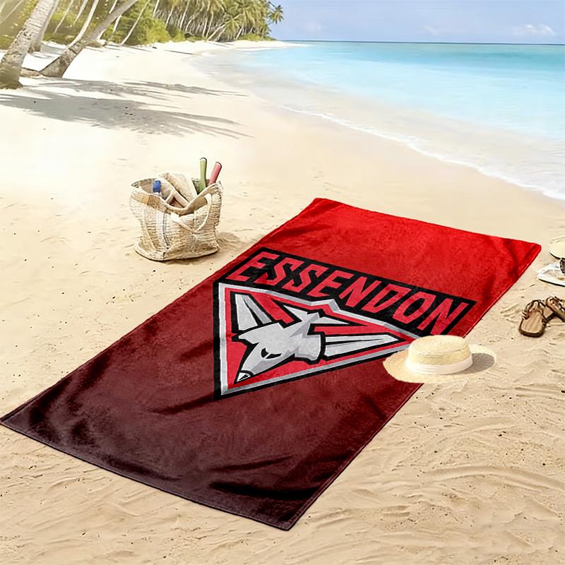 Essendon Football Club Print Beach Towel, Large Soft Quick Dry Towel for Beach Camping Swimming
