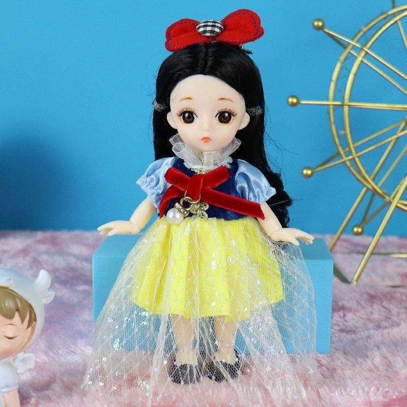 17CM mini pohyblivá 13kloubová panenka Dívčí hračka 3D Big Eyes BJD Princess Kompletní oblečení Kolekce šatů Dětská panenka Dárek