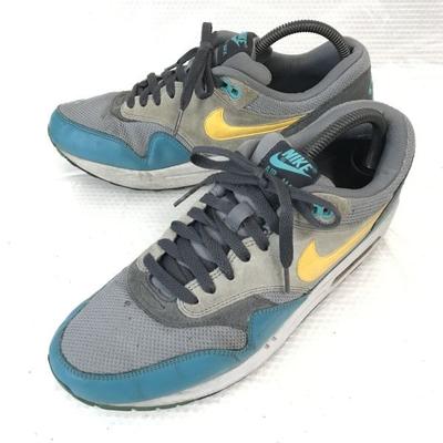 AIR MAX 1 ESSENTIAL Suede Sneakers 27.5 Gray Turquoise 537383-018(USED)