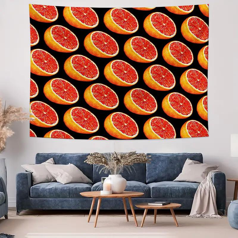 Arazzo senza cornice a buccia d'arancia Appeso a parete di frutta Decorazione cucina Estetica Tropicale Cottagecore Arte Vibrante Divisorio stanza Decorazione dormitorio